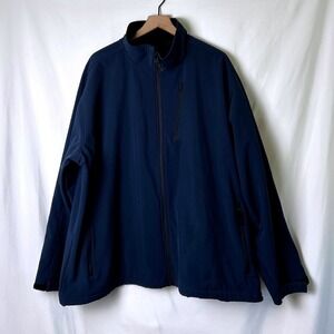 Buffalo Outdoors Mens Fleece Lined Softshell Full Zip Jacket Size 3XL Navy Blue